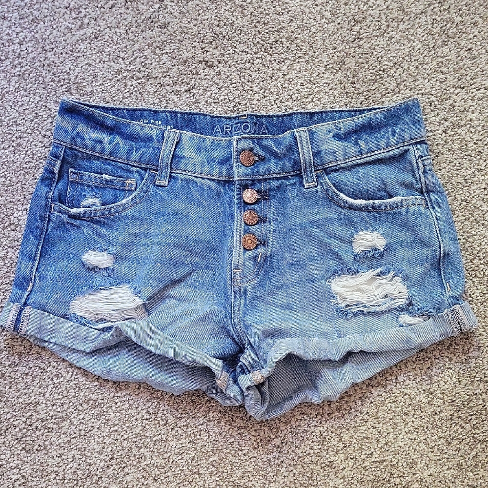 Arizona Jean Company Blue Distressed Jean Shorts